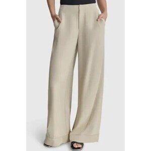 Dkny Womens Size 2 Light Beige Wide Leg Pants Trousers NEW